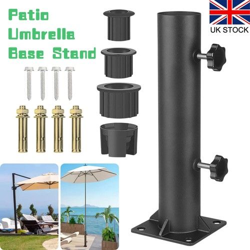Adjustable Parasol Stand Holder Mount For Garden Patio Umbrella Tube Bracket