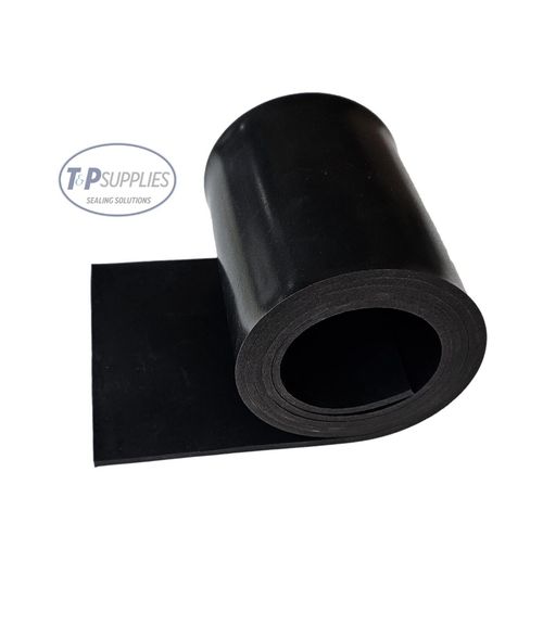 Solid Black Neoprene Rubber Strip - various lengths, widths and thicknesses — image 1