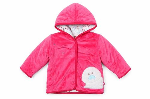 Marks & Spencer Girls Jacket Size 3-6 Months Pink Long Sleeve Hooded — image 1