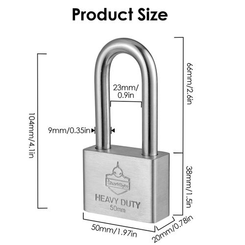 NEVER RUST Heavy Duty Outdoor STEEL Weatherproof Padlock Gate Shed Gym Lock — image 2