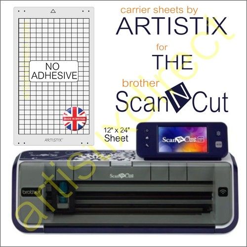 Scan N Cut Artistix Plain Non Adhesive Cutting Mat Carrier Sheet 12 x 24 Brother