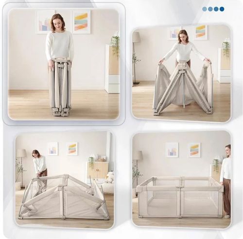 Sweeby Baby Playpen, 180x 200 cm Foldable Play Yard with Door — image 4