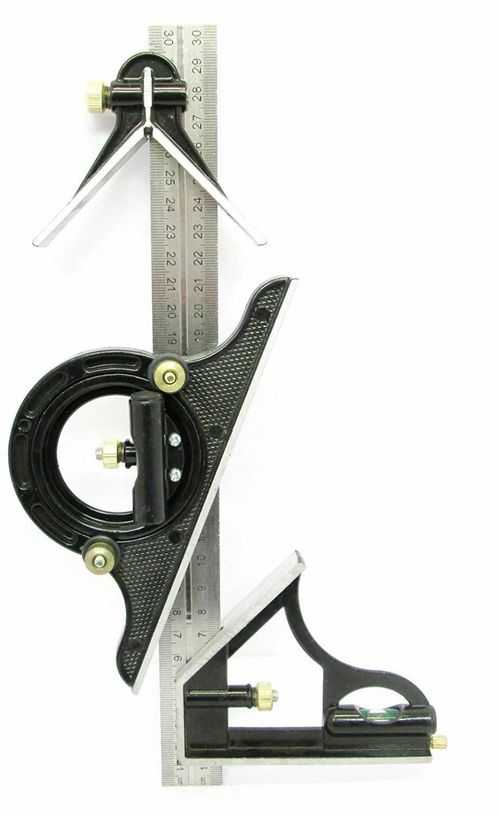 12" Combination Square Engineers Metal Angle Finder Protractor Ruler Level — image 3
