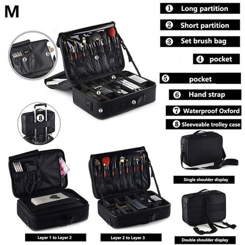 Extra Large Vanity Case Beauty Box Make up Jewelry Cosmetic Nail Storage Box UK