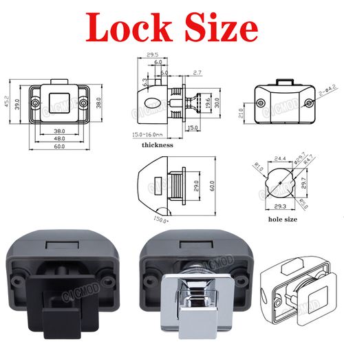 1-20x Push Button Latch Locks Cupboard Cabinet Drawer Door Catch Campervan Boat — image 6