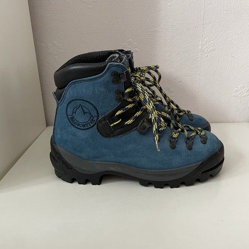 LA SPORTIVA HIKING BOOTS - SIZE 6 - BLUE - WOMENS MOUNTAINEERING CLIMBING VIBRAM