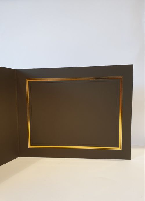 Pack of 10  6"x8" Landscape Photo Mounts.  Slip in Photo Folders. Brown. — image 5