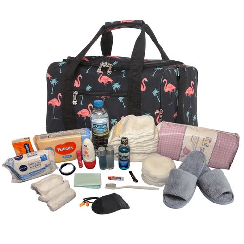 Pre Packed Maternity Hospital Luxury Birth Bag Flamingo Newborn Baby — image 1