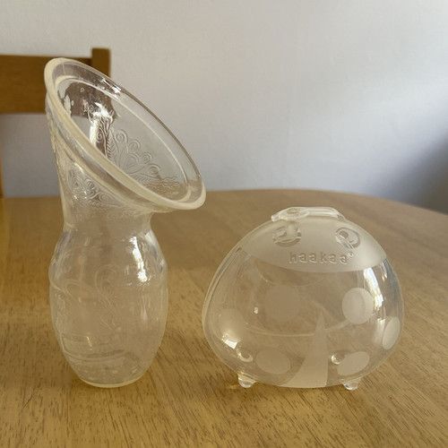 Haakaa Single Manual Silicone Breast Pump & Milk Collector Set, Clear