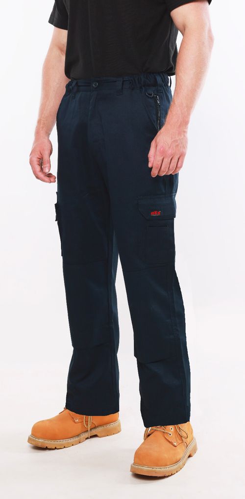 Mens Cargo Combat Work Trousers with Knee Pad Pockets by BKS - BLACK or NAVY — image 1