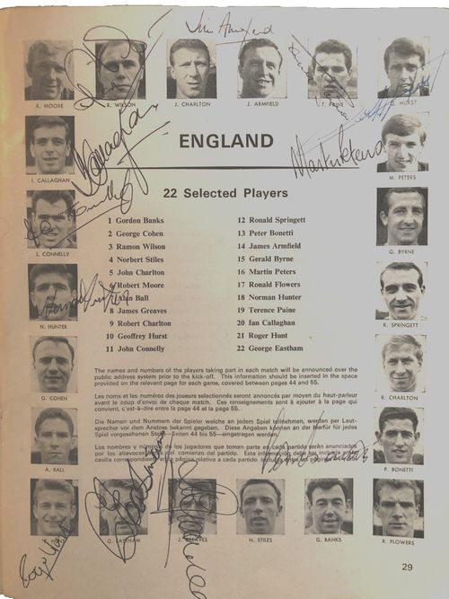 Original 1966 World Cup Tournament Souvenir Programme signed by 12 England Squad — image 2