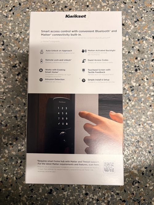 Kwikset Aura Reach Matter Over Thread Bluetooth Smart Deadbolt Lock-Matte Black — image 4