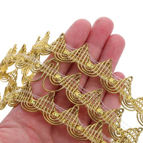 Elegant Gold Braid Lace Trim for Bridal Gown and Stage Costume Embellishment — image 12