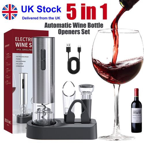 Electric Automatic Wine Bottle Opener Set Cordless Corkscrew Red Wine Tool 5 in1 — image 1