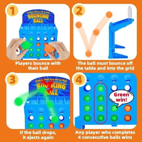 Connect 4 Shots Family Fun Game Row Grid Challenge Travel Carry Fast Bounce Ball — image 3