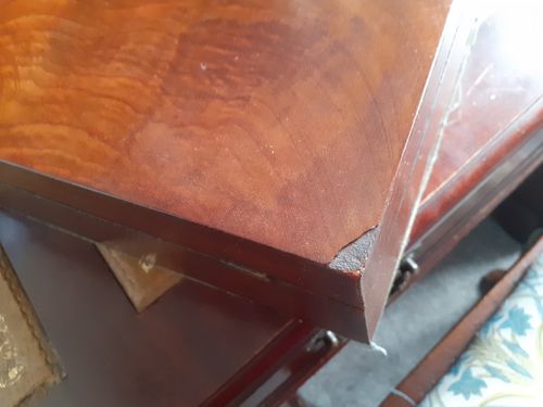 vintage wooden box with hinged lid — image 7