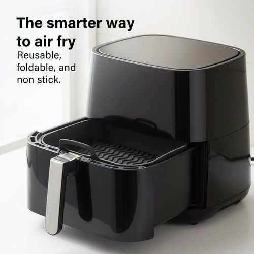 2 Pcs Foldable Silicone Air Fryer Tray Oven Microwave Reusable Dishwasher Safe — image 2
