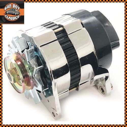 CHROME 18ACR Lucas Type High Output 65 Amp Alternator Pulley & Fan CLASSIC MINI