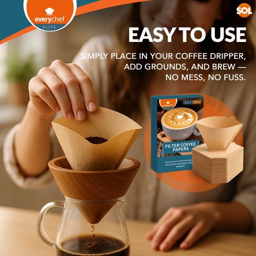 80 Coffee Filter Papers Size 1 /101/1K Unbleached Brown Cones Melitta Equivalent — image 7
