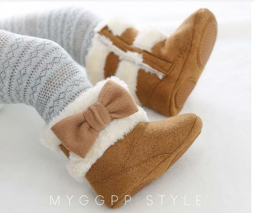  Newborn Baby Girl Bowknot Pram Shoes Toddler Anti slip PreWalker Trainers Boots — image 1