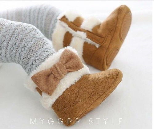  Newborn Baby Girl Bowknot Pram Shoes Toddler Anti slip PreWalker Trainers Boots