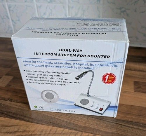 2-Way Talk Through Glass Intercom Window Counter Speaker System Store Shop New