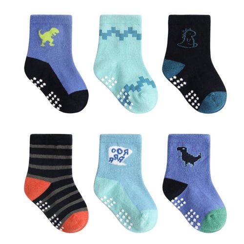 12 Pack Non Slip Kids Toddler Baby Socks with Grips Cotton Crew Socks Boys Girls — image 2