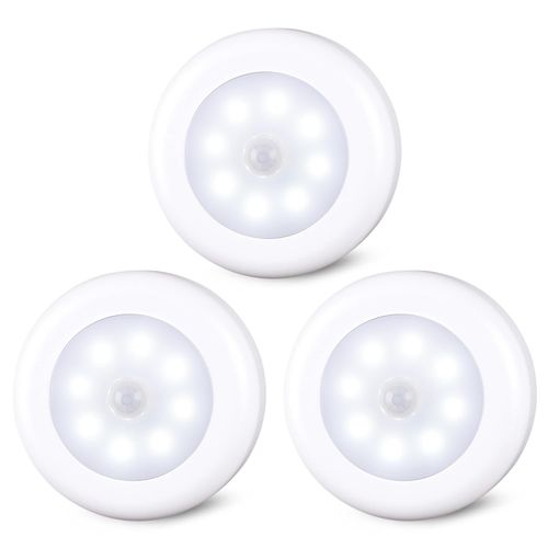 STAR-SPANGLED 3.1” LED Motion Sensor Light Indoor AA Battery, 3 Pack White — image 1