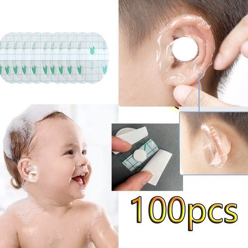 100PCS Plastic Waterproof Ear Protector Swimming Cover Caps Disposable Stickers