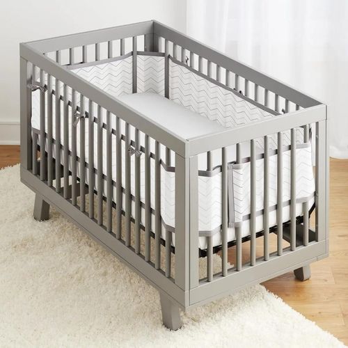 BreathableBaby Mesh Liner 4 Sided - Grey Chevron - Open Box — image 3