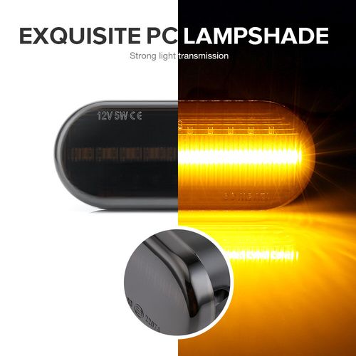 SMOKED DYNAMIC FLOWING SEQUENTIAL LED SIDE REPEATERS INDICATORS LIGHT For VW T5~ — image 6
