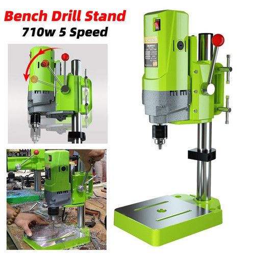 710w Rotary Pillar Drill 5 Speed Heavy Duty Bench Press Drilling Table Stand