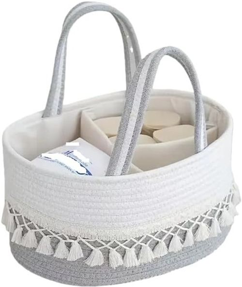 Baby Nappy Caddy Organizer, Stylish Changing Table Storage Basket