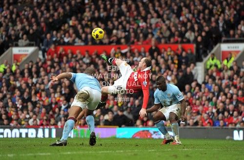 2011 WAYNE ROONEY OVERHEAD KICK MANCHESTER UNITED PHOTO PRINT MAN UTD CITY