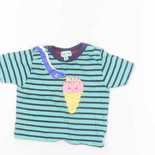 Unisex Baby & Toddler Lilly + Sid Size 3-6 Months Basic T-Shirt Blue Striped — image 8