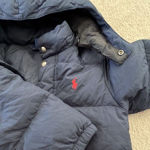 Polo Ralph Lauren Boys Navy Hooded Down Puffer Zip Jacket 4T Autumn/Winter