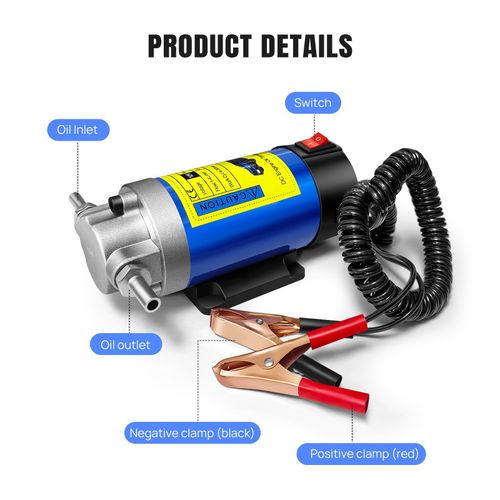 12V 100W Electric Car Oil Extractor Pump For Transfer Fluid Engine Vacuum w/Hose — image 2