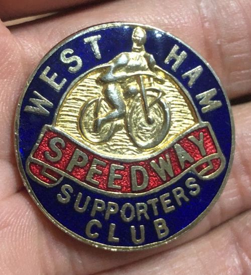RARE VINTAGE WEST HAM SPEEDWAY SUPPORTERS CLUB ENAMEL PIN BADGE — image 1