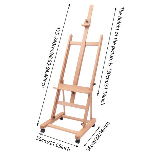 Large Studio Artist Easel Heavy-Duty H-Frame Beech Wood Painting Art Easel Sale — image 3