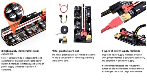 3X PCI-E Riser Card PCIe 1x to 16x USB 3.0 Data Cable Bitcoin Mining UK VER009C — image 11