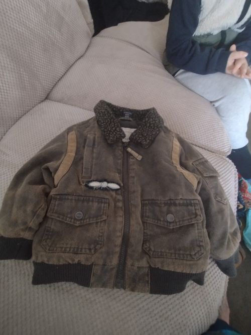 AMAZING CONDITION Next Boys Brown Aviator Bomber Jacket – 12–18 Months — image 1
