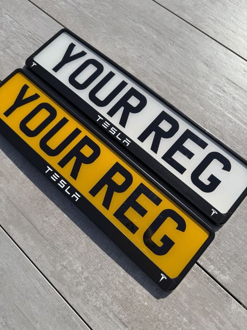 Tesla Number Plate Frames X2 Black Fits All Tesla Models UK Road legal — image 3