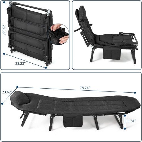 Single Folding Bed Camping Travel Portable Heavy Duty Adult Guest Bed Large Bed