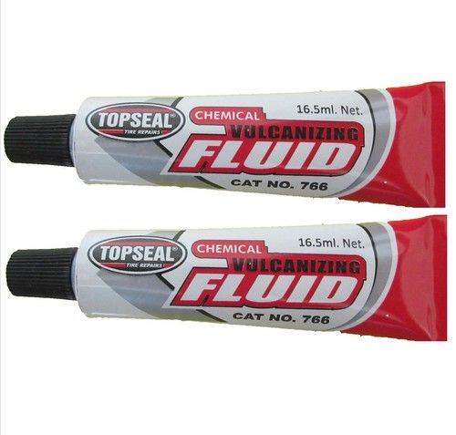 Topseal Fast Drying Vulcanizing Cement Fluid Tyre Repair Glue 16.5ml Tubes x 2
