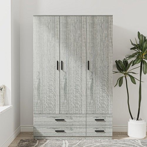 3 Door 4 Drawer Wardrobe Storage Shelf Hanging Wardrobe Bedroom Modern Furniture