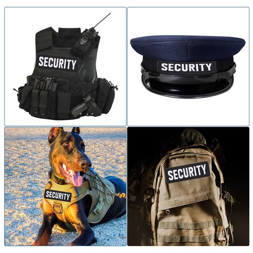 2pcs SECURITY Patch with Hook Loop SECURITY Embroidered Patches Fabric Black — image 6
