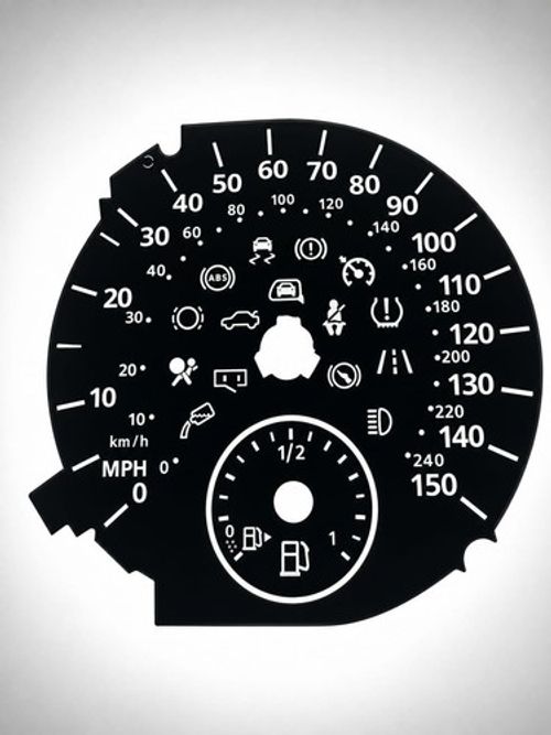 VW Touran/Sharan/Golf Mk6 Speedo Dial-Mirror icon KMH-MPH