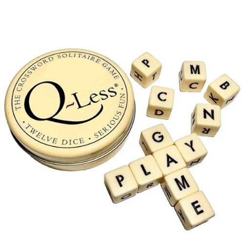 2026 New Qless Dice Game with Twelve Dice Letters,The Crossword Solitaire Game