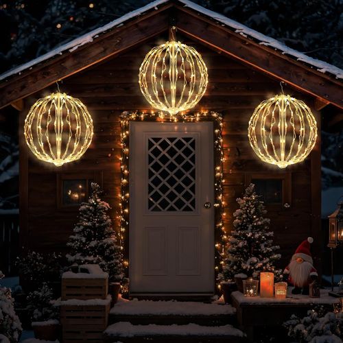 3 Pack Christmas Led Light Balls，12 Inch Outdoor Christmas Decorations — image 7