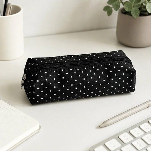 Polka Dot Pencil Case Pencilcase With Soft Zip Pen Case For School And Office